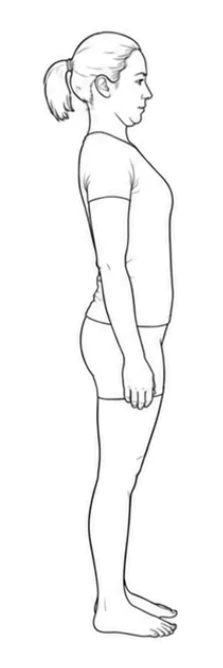 Chin tuck – Move your whole head and chin straight backward until a slight double chin forms. Keep looking straight ahead while your shoulders and upper body remain still. Then move your head forward to the starting position.