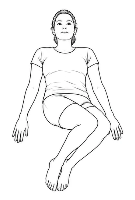 Supine knee rolls – Use your abdominal muscles and bring your knees through the centre while gently pressing your lower back down. Lower your knees together to the left while keeping both shoulders down. Return through the centre and continue alternating sides.