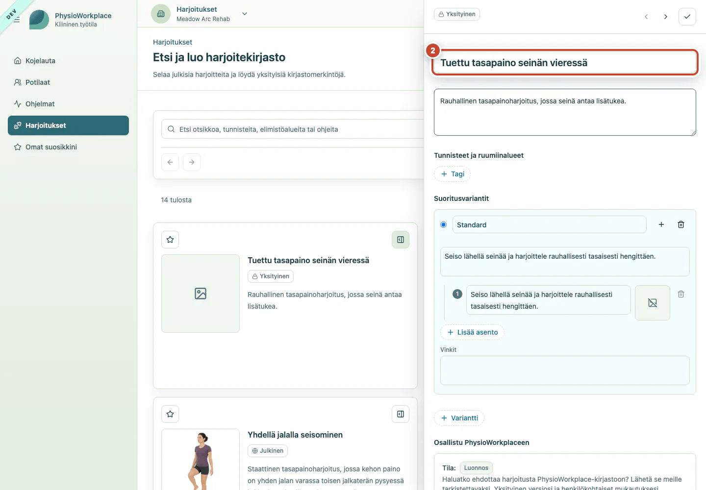 Harjoitemuokkain, jossa nimi ja yhteenveto on päivitetty.